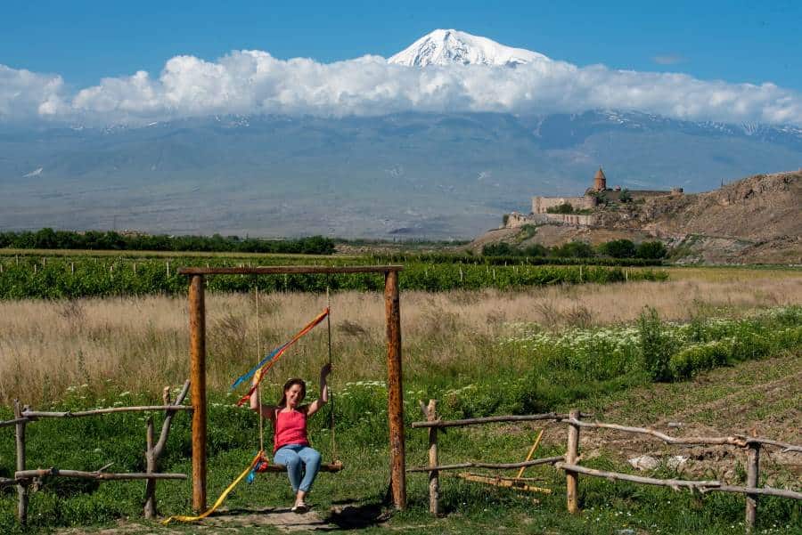 view of Ararat and Khor Virap monastery