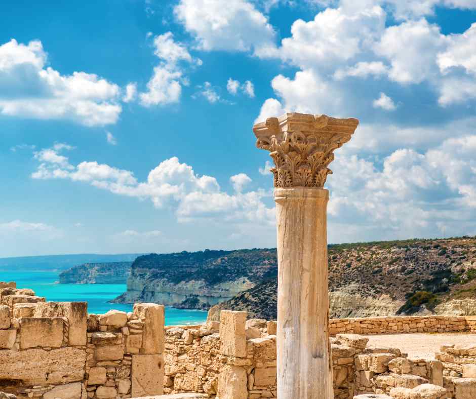 cyprus view on beach and Kourion